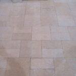 Yellow limestone bushhammered surface